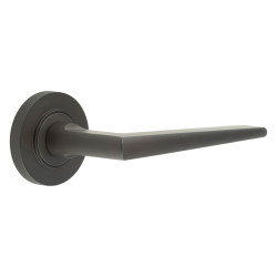 Burlington by Frelan Dark Bronze Fire Rated Door Handles on Round Knurled Rose - Mayfair Range