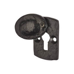 Olde Forge Plaque Covered Escutcheon - 45 x 29mm - Keyhole - Antique Black Iron