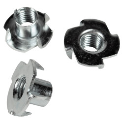 4 Pronged Tee Nut - M4 x 8mm - Zinc Plated - Pack of 200
