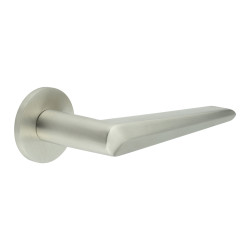 CRES by Frelan Satin Stainless Steel Unsprung Fire Rated Door Handles on Round Rose - CR-107 Range