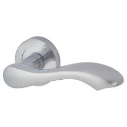 Touchpoint Satin Chrome Scroll Door Handles on Round Rose - Scarlett Range