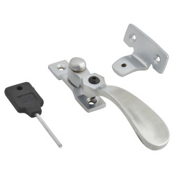 Altro Cast Victorian Locking Wedge Casement Window Fastener - Reversible - Satin Chrome