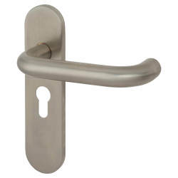 Altro Satin Stainless Steel 19mm Return to Door Euro Lock Door Handles - Radius - 47.5mm c/c