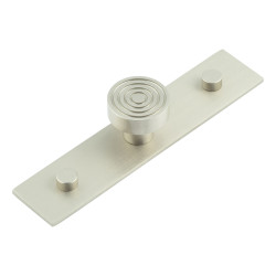 Hoxton by Frelan Murray Round Cabinet Knob on Plain Backplate - 30mm Diameter - Satin Nickel