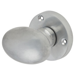 Touchpoint Satin Chrome Victorian Oval Mortice Door Knob - 61mm Rose Diameter