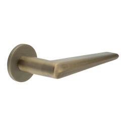 CRES by Frelan Antique Brass Unsprung Fire Rated Door Handles on Round Rose - CR-107 Range