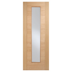 LPD Vancouver 1 Light Long Light Clear Glazed Pre-Finished Solid Internal Door - 1981 x 838mm - Oak