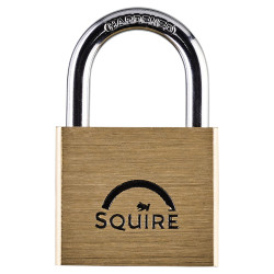 Squire LN4 Lion Open Shackle Padlock - 40mm Body - 21 x 22.5mm Shackle - Brass