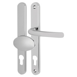 Fab & Fix Balmoral uPVC Offset Multipoint Lever/Pad Door Handle - 92/62mm c/c - Bright Chrome
