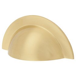 Crofts & Assinder Monmouth Cabinet Cup Handle - 64mm Centres - Brushed Satin Brass