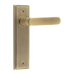Burlington by Frelan Antique Brass Fire Rated Latch Door Handles - Kensington - 200 x 55mm