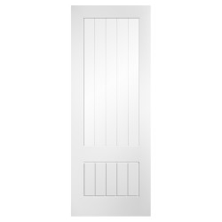 LPD Mexicano 1 Light Clear Glazed with Frosted Lines Primed Internal Door - 1981 x 762mm - White