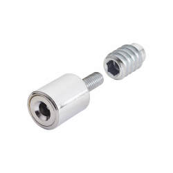 Bramah Rola Wooden Sash Window Stop - 19mm - Polished Chrome - 10 Body + 20 Inserts