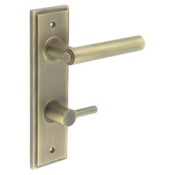 Burlington by Frelan Antique Brass Fire Rated DIN Bathroom Door Handles - Richmond - Inner 3 - 200 x 55mm
