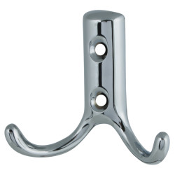 Altro Double Coat Hook - 70 x 56mm - Polished Chrome