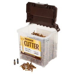 Reisser Cutter Pozi Countersunk Wood Screws Tub - 3.5 x 25mm - Yellow Zinc - Pack of 2000