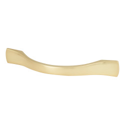 Touchpoint Wave Bow Cabinet Pull Handle - 96mm Centres - Satin Brass