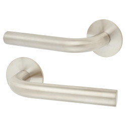 Jigtech Satin Stainless Steel Door Handles on Round Slim Rose - Schema Syfte Range