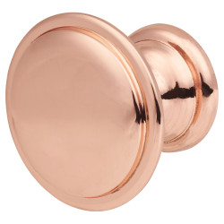 Altro Rim Round Cabinet Knob - 30mm Diameter - Bright Copper