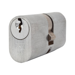 Eurospec 5 Pin 60mm Oval Double Cylinder - 30 + 30mm - Satin Chrome - Keyed Alike