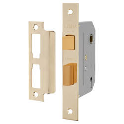 Yale 2 Lever Interior Door Sashlock - 80mm Case - 57mm Backset - Polished Brass