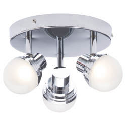 Forum Spa Milan 5W 3 Spotlight Semi Flush LED Bathroom Ceiling Light - IP44 - 3000K - Polished Chrome