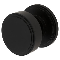 Hampstead Matt Black Mortice Door Knob - 62mm Rose Diameter - Riley Range