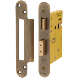 Altro Architectural 3 Lever Sashlock - 78mm Case - 57mm Backset - Radius - Antique Brass