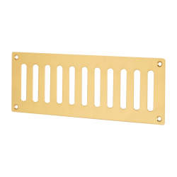 Hampstead Plain Slotted Vent - 242 x 89mm - 4800mm² Free Air Flow - Polished Brass