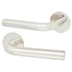 Jigtech Polished Stainless Steel Door Handles on Round Slim Rose - Schema Syfte Range