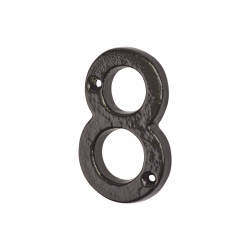 Elan 76mm Screw Fix Door Numeral - 8 - Metalized Antique Black Iron