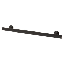 Altro York 12mm Knurled T-Bar Cabinet Pull Handle - 192mm Centres - Matt Black