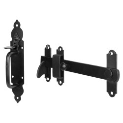 GateMate Heavy Duty Gothic Suffolk Gate Thumb Latch - 255 x 50mm - Epoxy Black