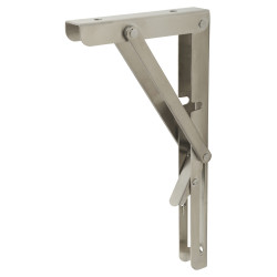 Altro Folding Shelf Brackets - 200mm Length - Satin Stainless Steel - Pair