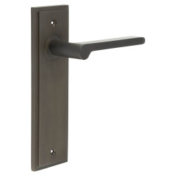 Burlington by Frelan Dark Bronze Fire Rated Latch Door Handles - Fitzrovia - 200 x 55mm