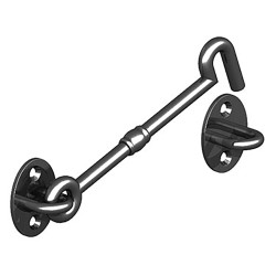 GateMate Medium Duty Cabin Hook & Eye - 200mm Length - Black Powder Coated