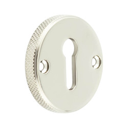 Burlington by Frelan Westbourne Knurled Escutcheon - 40mm Diameter - Keyhole - Polished Nickel