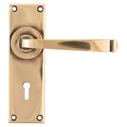 From The Anvil Polished Bronze Keyhole Door Handles - Avon Range - 152 x 48mm