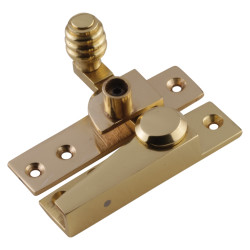 Altro London Beehive Pattern Quadrant Arm Locking Sash Window Fastener - 65 x 20mm - Polished Brass