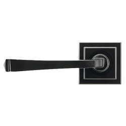 From The Anvil Black Door Handles on Square Rose - Avon Range