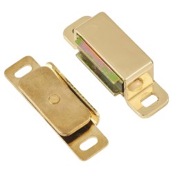 Veel-2 Magnetic Catch - 46 x 15 x 14mm - 6kg Pull - Polished Brass