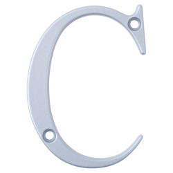 76mm Screw Fix Door Letter - C - Premium Satin Silver