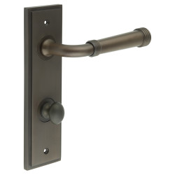 Burlington by Frelan Dark Bronze Fire Rated DIN Bathroom Door Handles - Highgate - Inner 1 - 200 x 55mm