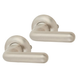 Eclipse Satin Stainless Steel Anti-Ligature Door Handles on Rose - Ultra Range