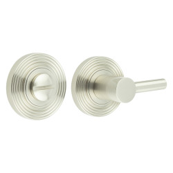 Burlington by Frelan Easy Turn & Release with Reeded Rose - 50mm Diameter - Satin Nickel