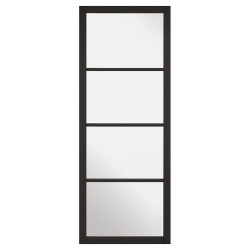 LPD Soho 4 Light Clear Glazed Pre-Finished Solid Internal Door - 1981 x 686 x 35mm - Black