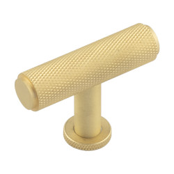 Burlington by Frelan 18mm Piccadilly Knurled T-Bar Cabinet Knob - 55 x 40mm - Satin Brass