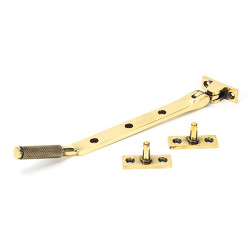 From The Anvil Brompton Knurled Casement Window Stay - 8"/200mm Length - Aged Brass