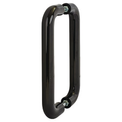 Hoppe AR602/220 Nylon D-Bar Door Pull Handle - Back to Back - 220mm c/c- Ebony Black