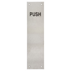 Altro Stainless Steel Finger Plate - Push - 300 x 75 x 1.2mm - Satin
